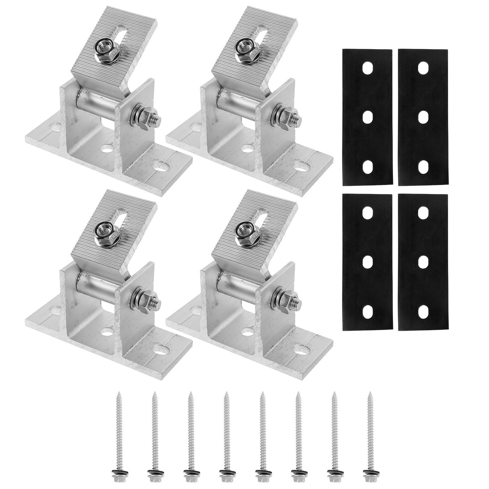 Healeved 4 Piezas Soporte de Montaje para Techo Plano Ajustable de | Patas Delanteras Almohadillas de Goma y Tornillos de Madera, Estructura Estable y Resistente al Óxido