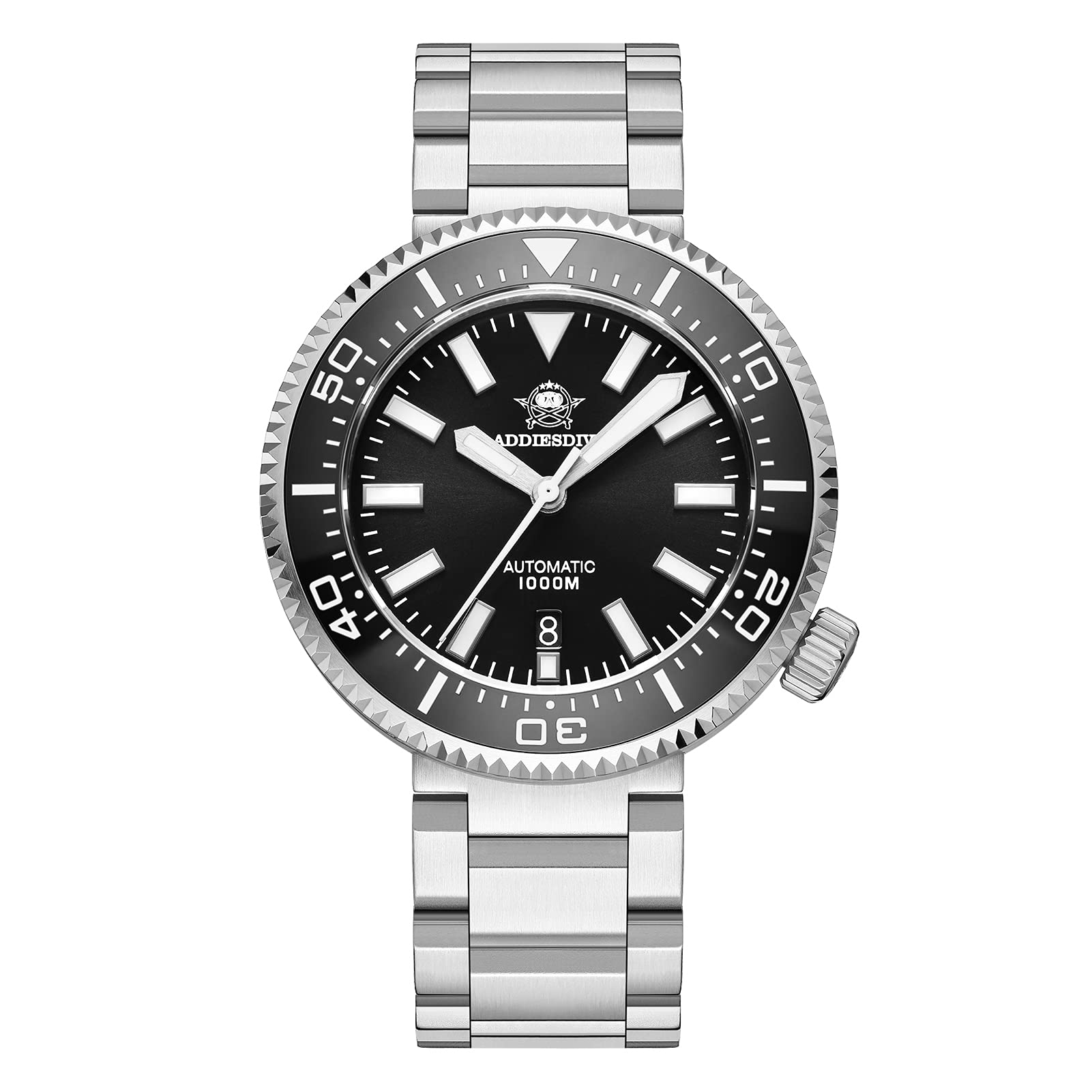 ADDIESDIVE Reloj Analógico para Hombres de Automático con Correa en Acero Inoxidable 100bar
