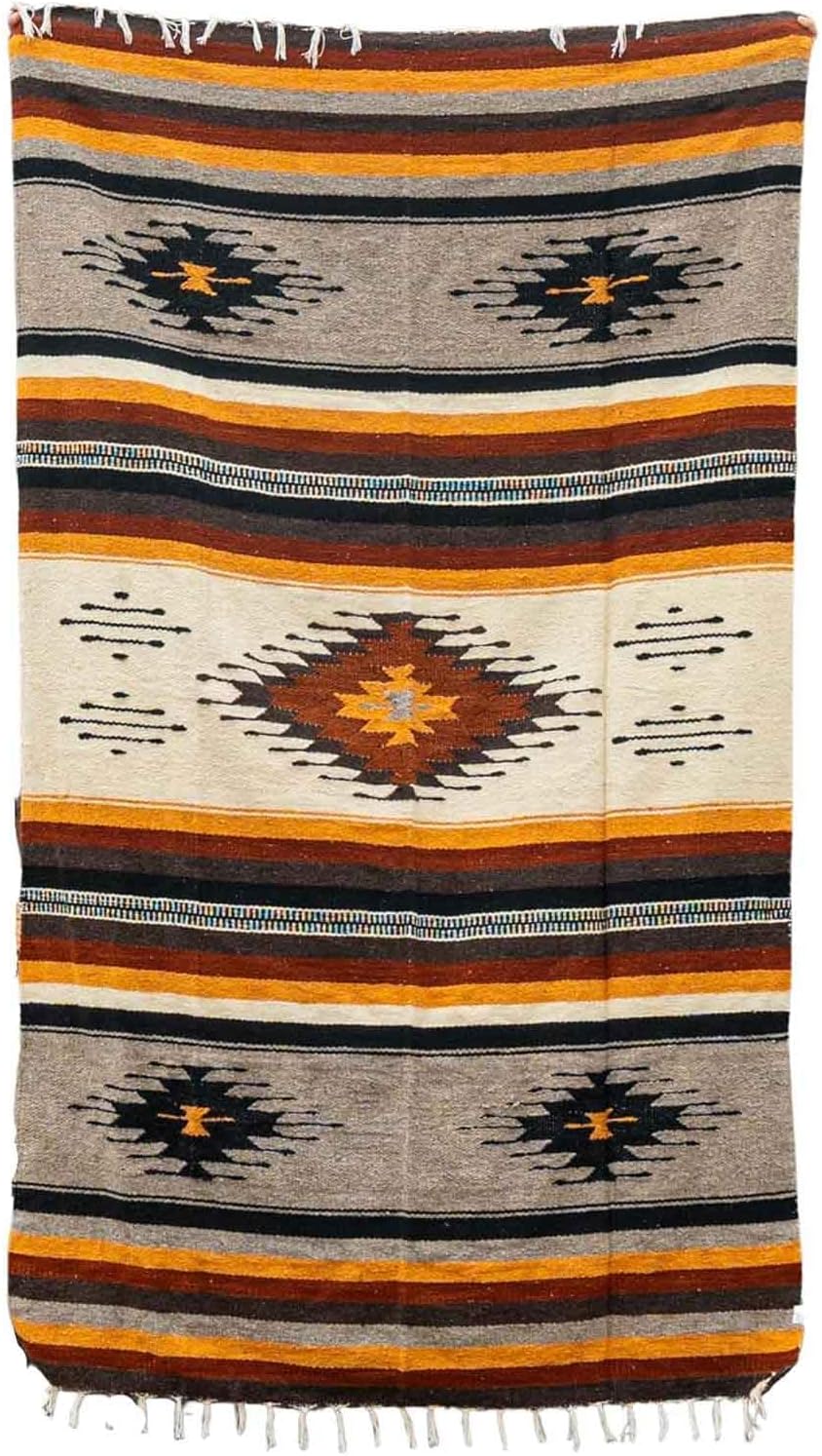 Mexican Throw Blanket | Cabin/Southwest Diamond Blanket - Oaxacan Blanket Mexican Home Decor (XL)