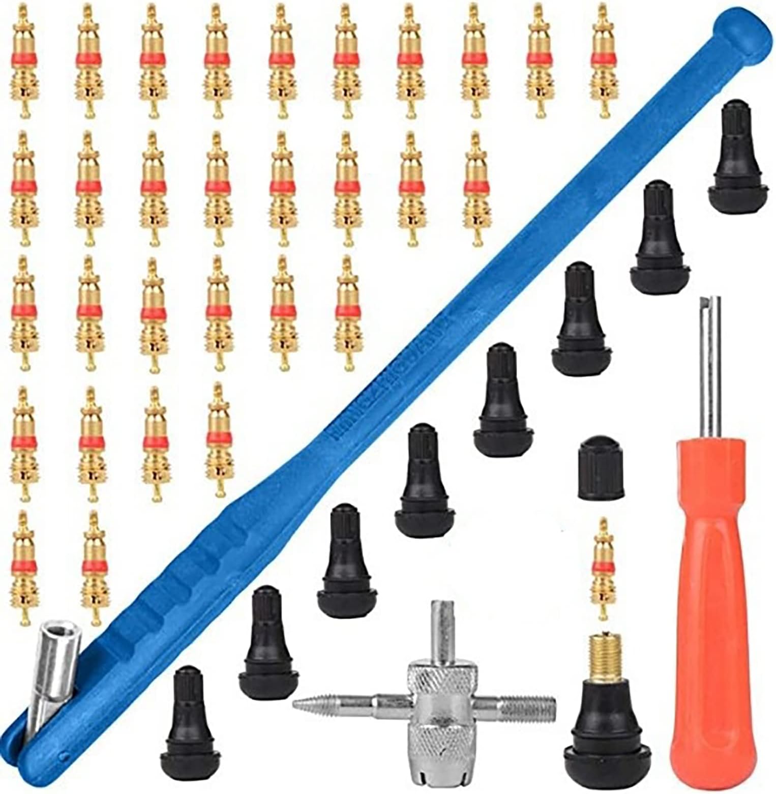 Tire Valve Tool Set, Tire Valve Stem Repair Tool with 10 Pcs TR412 Snap