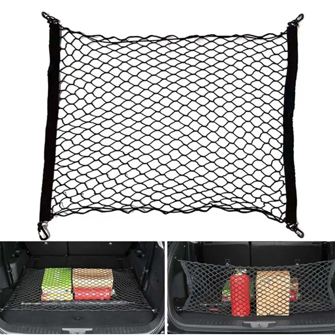 Spymx 1Pcs Car Trunk Storage Net For Lotus Eletre 4/5 Seats 2023 2024,Nylon Mesh Net With Hook Elastic Cord Bag Auto Parts