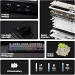 Clavier de jeu sans fil EPOMAKER X Aula F108 PRO avec écran, batterie de 8000mAh, 104 touches hot-swappable et programmables et bouton, rétroéclairage RGB, pour Mac/PC/Android (Dégradé noir)