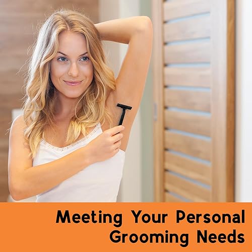 Miniatura 5 de CXYARY 220 piezas de maquinillas de afeitar desechables de doble hoja con tapa de seguridad transparente, paquete de maquinillas de afeitar para