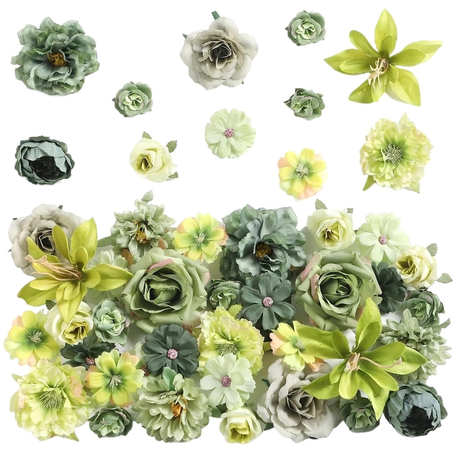 XIANGMLING 49Pcs Mix Artificial Silk Flowers, Fake Bouquet for Home Wedding Decor Garland Arrangement(Color6)