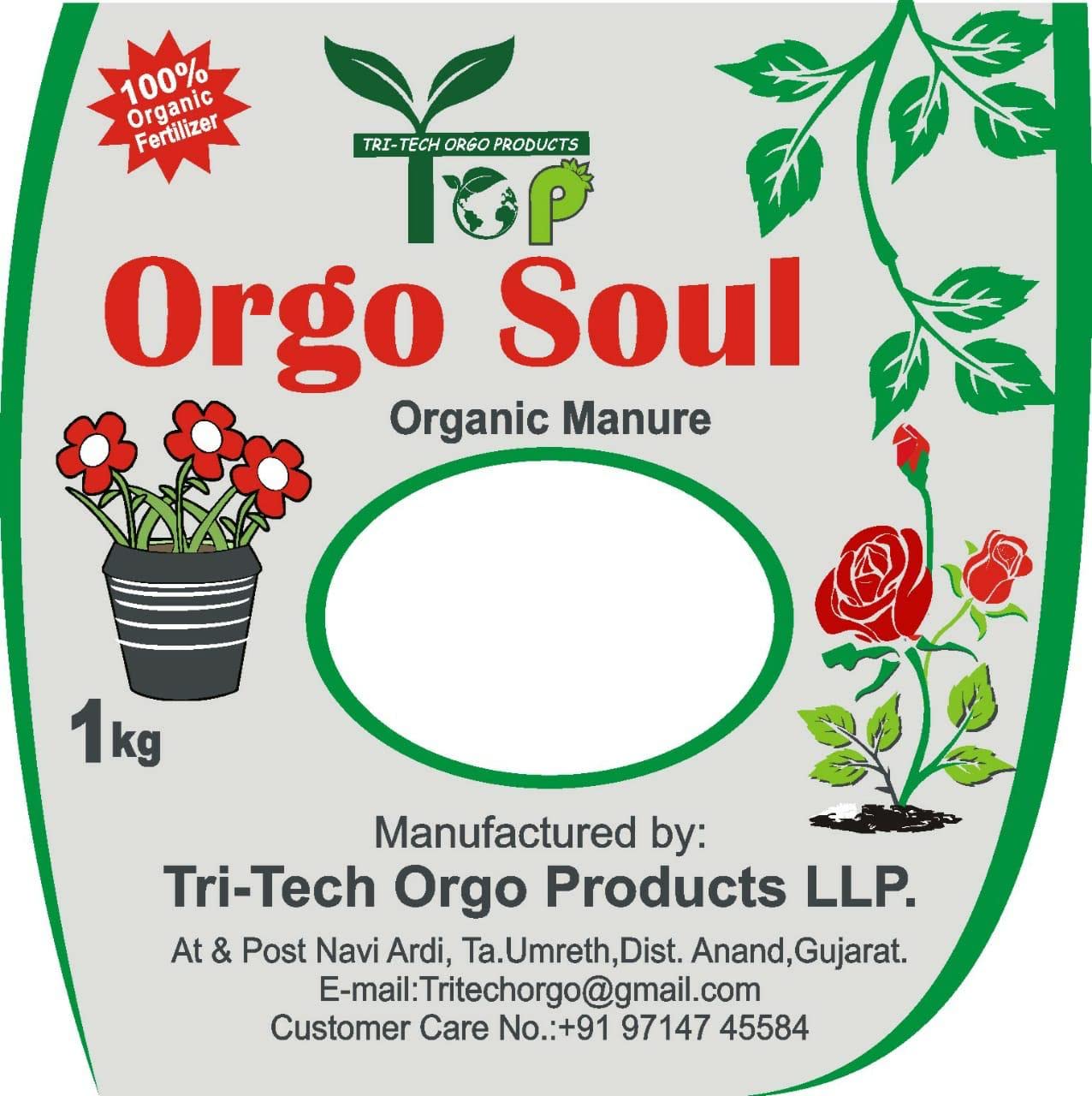 Tri Tech Orgo Products Orgo Soul 100% Organic Manure Neem Cake, Caster Cake,Calcium (1 kg) Bag for All Types of Plants,Flower.