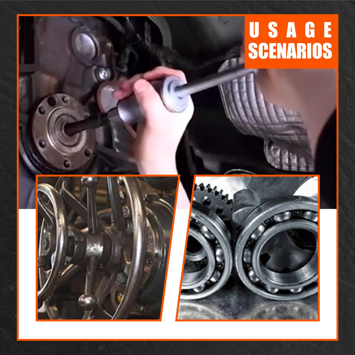 Kit 12 Pezzi estrattore Cuscinetti Interni 8-32 mm con estrattore a 2 Ganasce Foro cieco e Martello Scorrevole, per Bicicletta e Moto