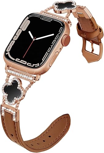 Miniatura 7 de Correa de cuero de lujo compatible con Apple Watch para mujer de 1.496 pulgadas, 1.575 pulgadas, 1.614 pulgadas, serie 8, SE, 7, 6, 5, 4, 3, 2, 1,
