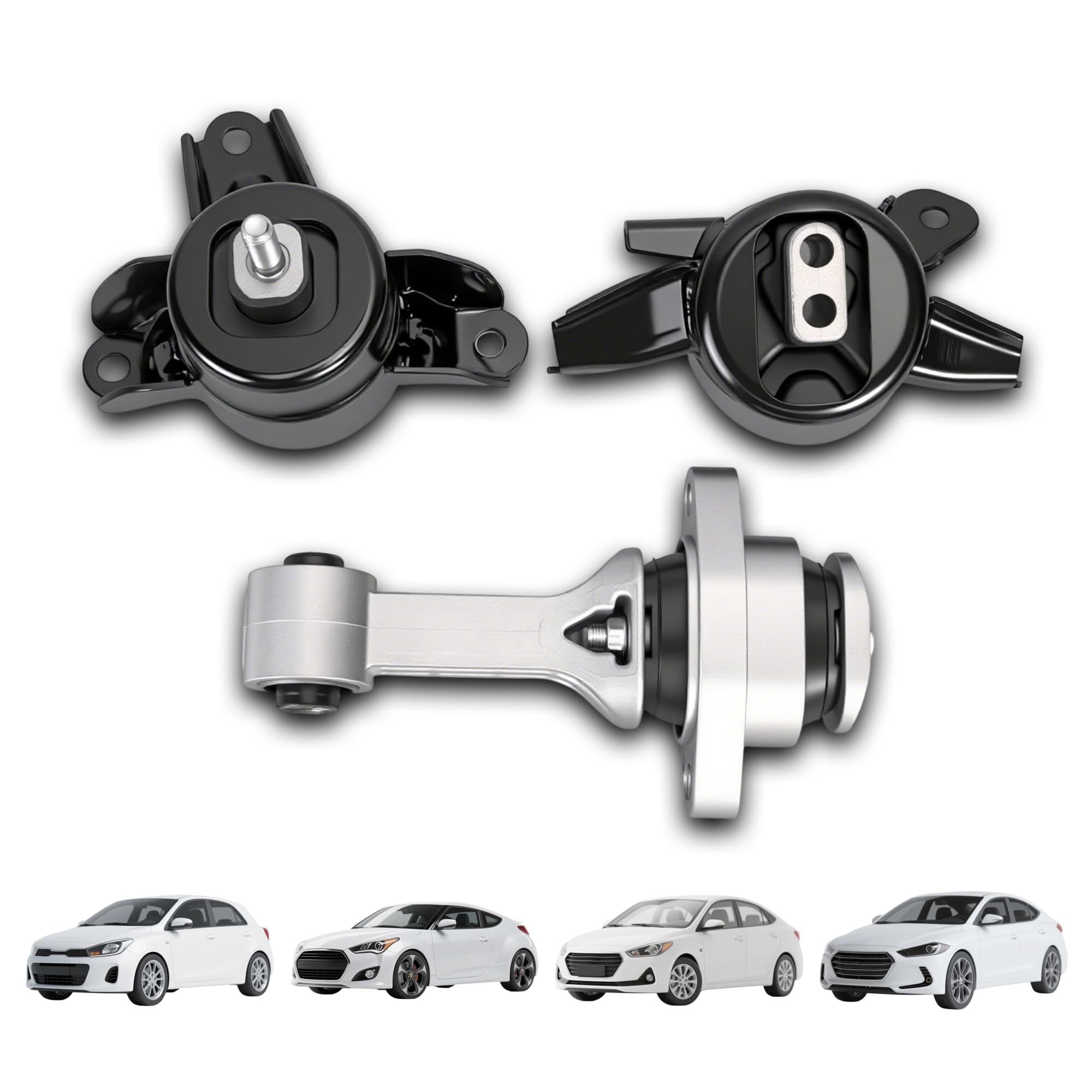 Engine Motor and Transmission Bracket Kits for Hyundai Elantra/ Accent/ Veloster, for Kia Rio/ Forte 2011-2017 Auto Motor Engine & Trans Mount