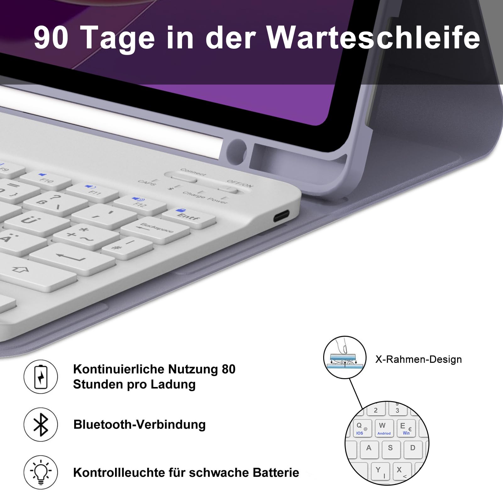 IVEOPPE Tastatur für Lenovo Tab 11 it Touchpad, Hülle it Tastatur