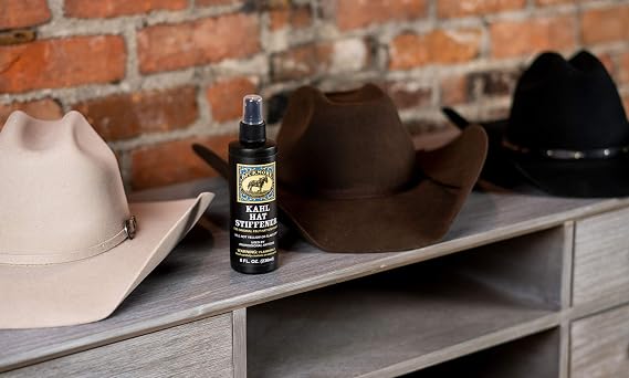 Bickmore Kahl Hat Stiffener Spray for Felt & Fabric Hats Clear | Restores shape and supports brim. Won't affect color or texture. Clear. Made in USA.