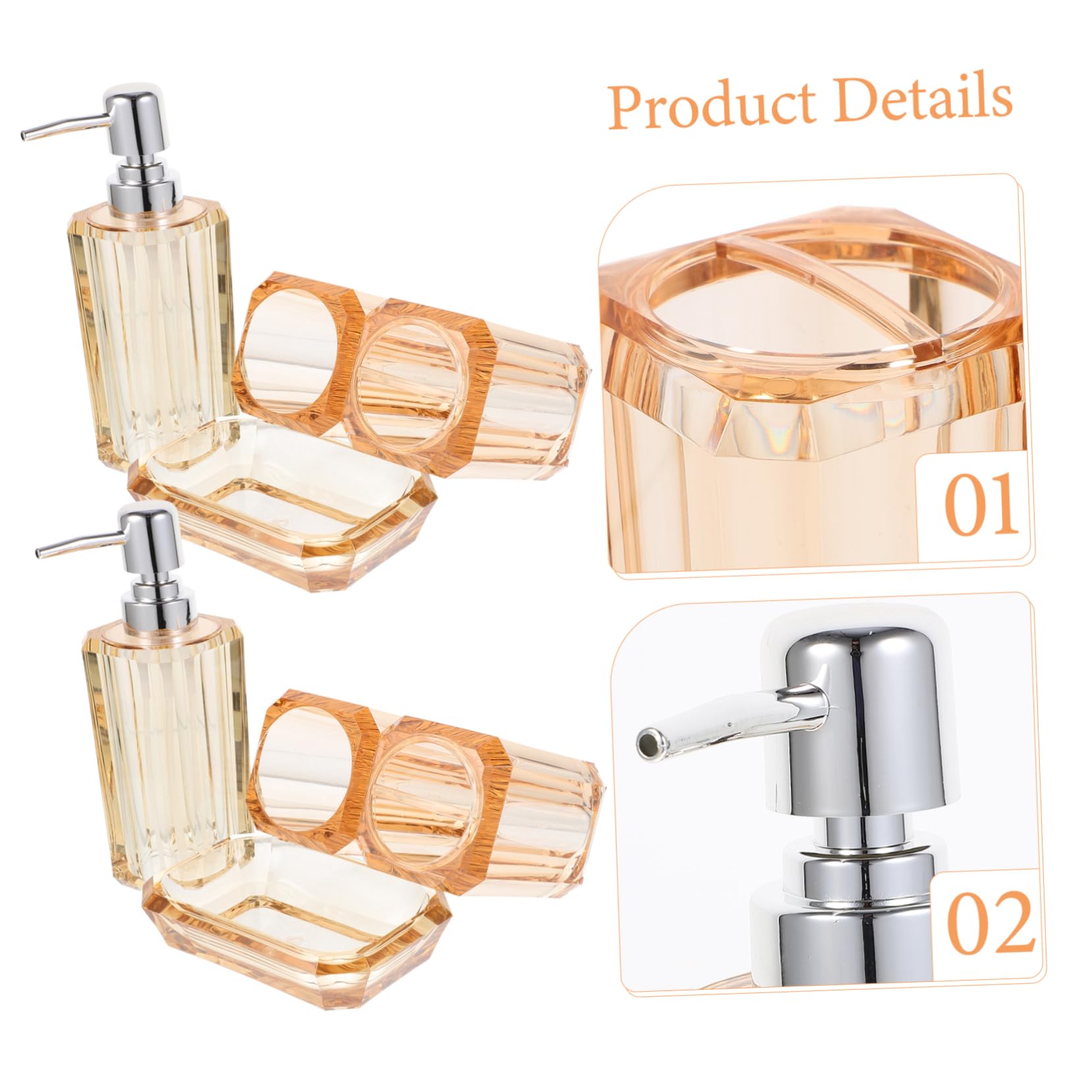 Mipcase Set de Baño de Acrílico Jabonera Porta Cepillo de Dientes Elegante para Baño