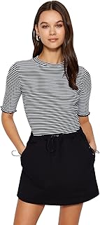 Trendyol Women Fitted/Situated Crew Neck Flexible Knitted Blouse TWOSS23BZ00025. Blouse