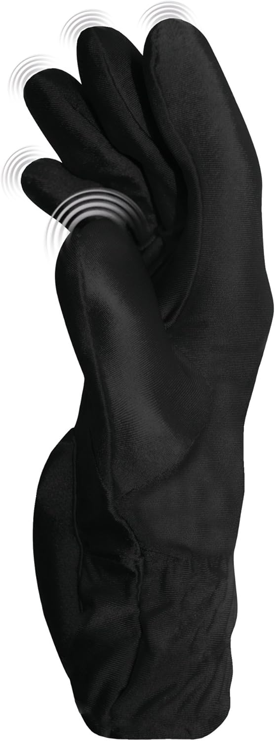 Massage glove in use as part of a wellness routine