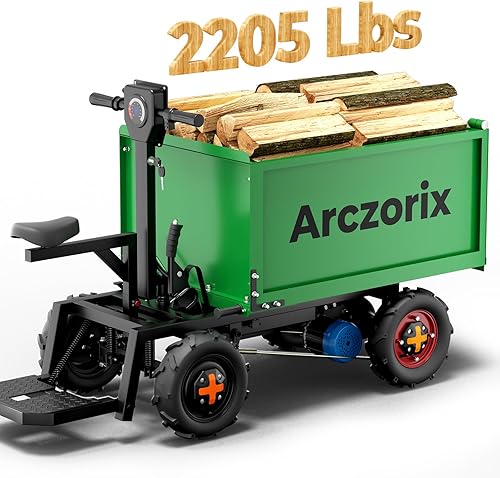 Miniatura 10 de [Volcado hidráulico eléctrico] Carretilla Arczorix Carretilla utilitaria 60 V 20 Ah 2000 W Capacidad 2205 libras con descarga de elevación y bajada