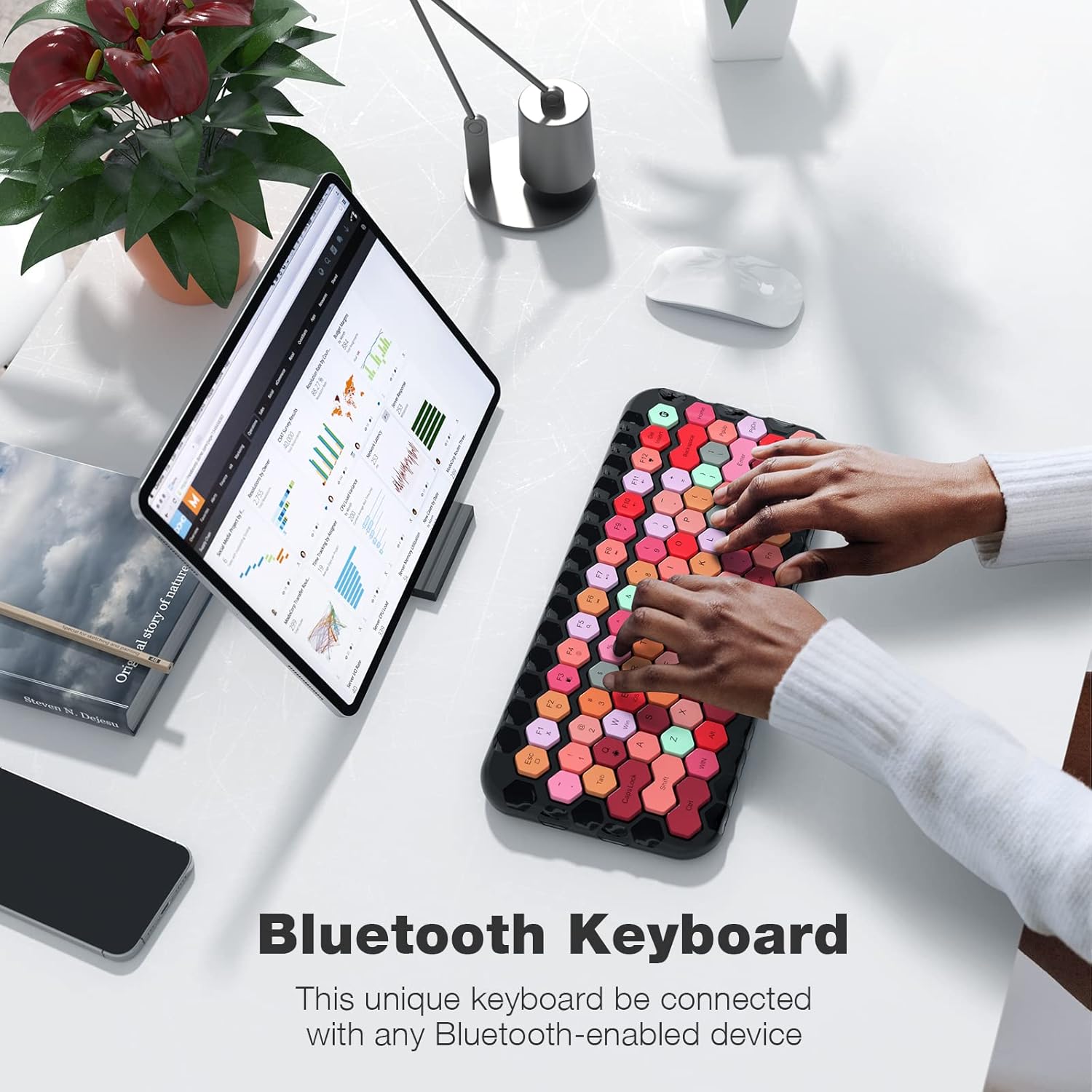 MOFII Wireless Bluetooth Keyboard Connect to Multiple Devices