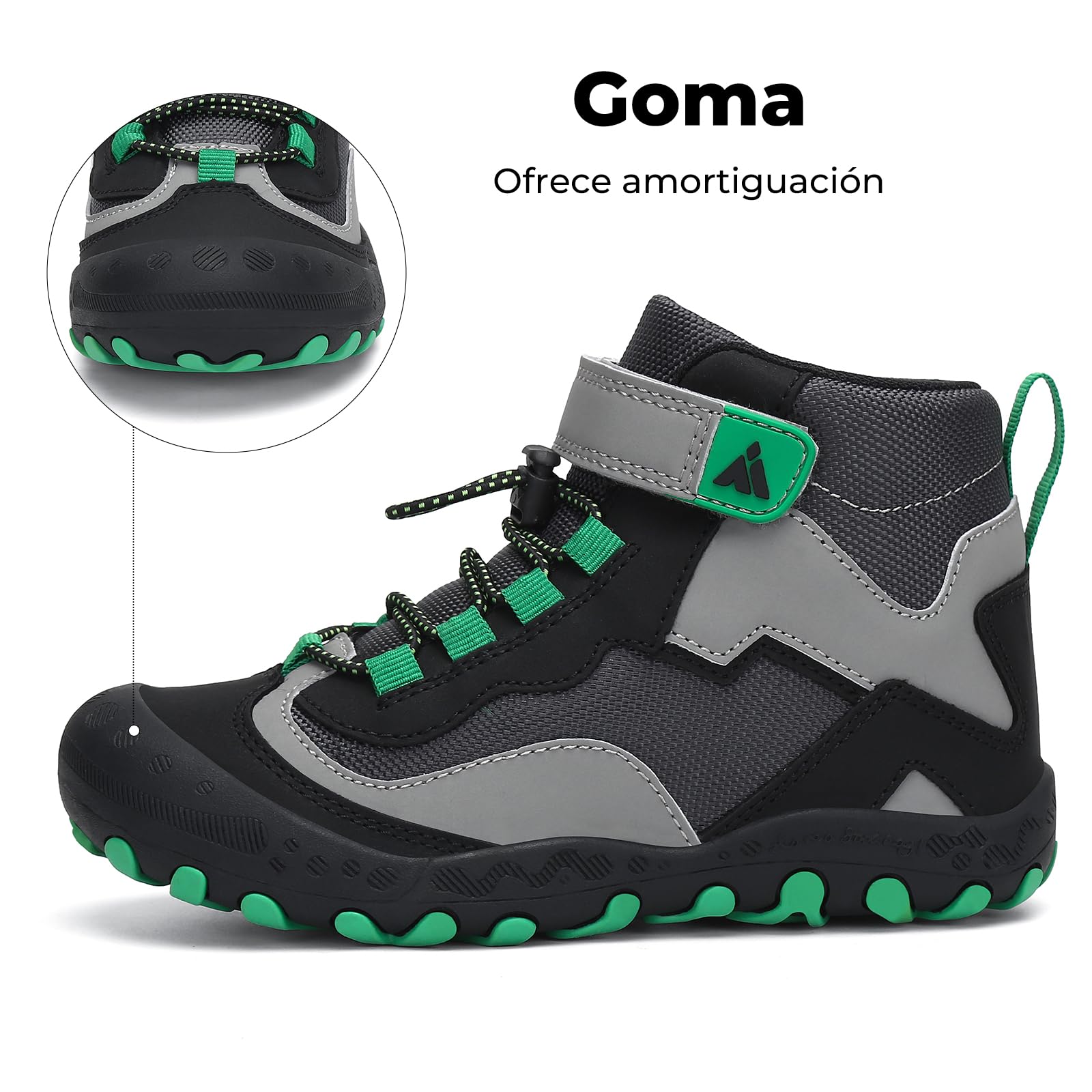 Mishansha Unisex Niños Zapatos de Senderismo para Antideslizante y Ligero Botas para niña Botas de Montaña — view 4