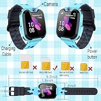 PTHTECHUS Gyerek Okosóra 7 Játékkal - MP3 Zenelejátszó Érintőképernyős Smartwatch Kamerával, 1GB SD Kártyával, Kék, 4-12 Éveseknek 7