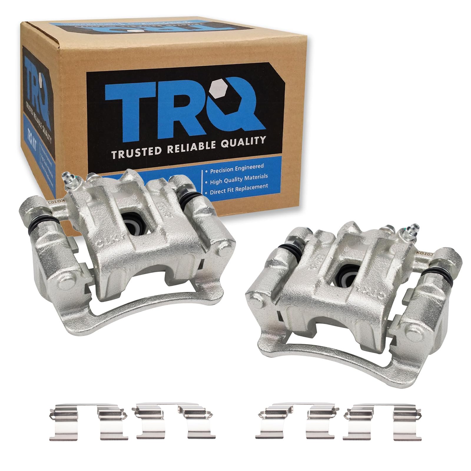TRQ Rear Driver and Passenger Side Brake Caliper Set Hardware