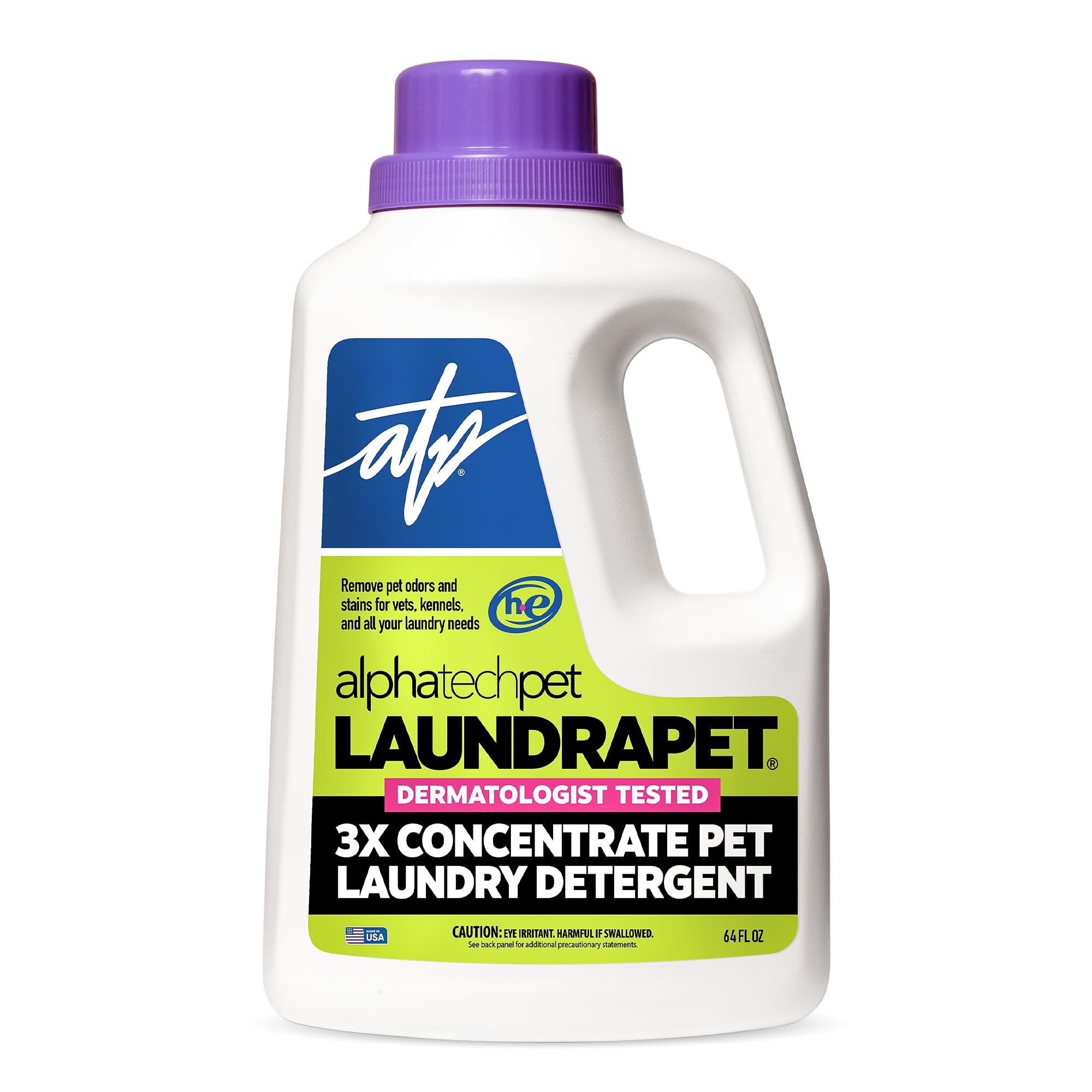 LaundraPet 3X Strength Premium Laundry Detergent with Enzyme Cleaner - 64 Oz (96 Washes) Pet Stain and Odor Eliminator, Enzymatic Detergent by Alpha