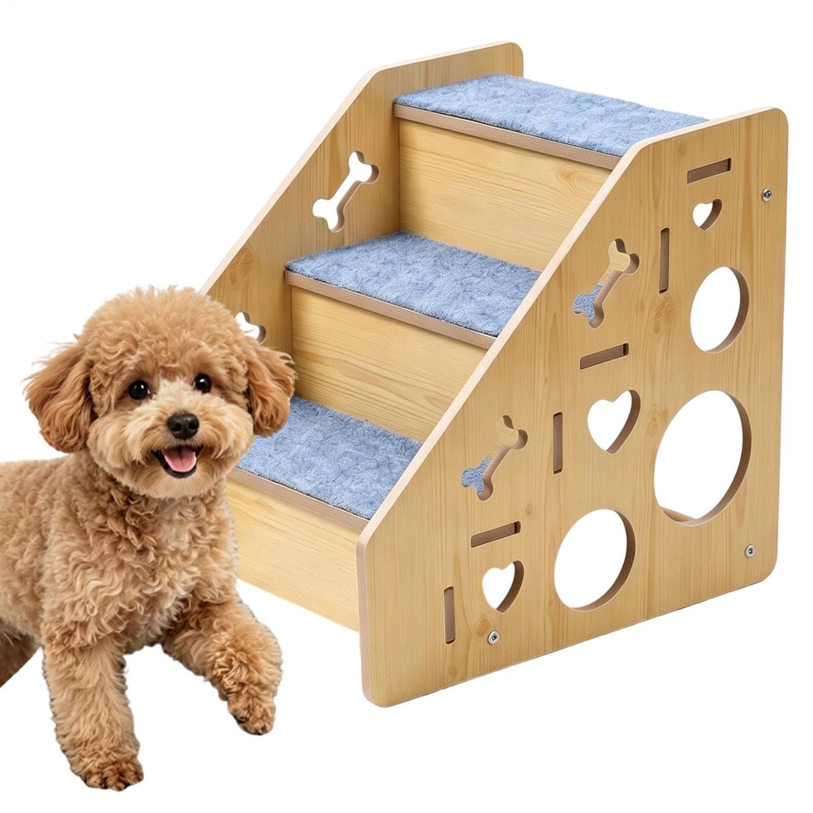 Scale per Cani in Legno Gradino Antiscivolo in Legno da Arrampicata | Scalette da gatti Per divano interno a lato del in auto gatto anziano e cucciolo animale da compagnia