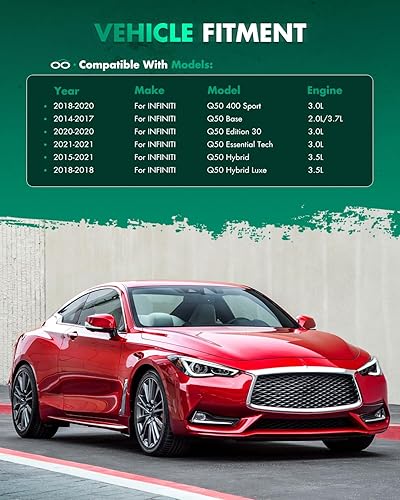 Miniatura 2 de SCITOO Alerón de alerón de ventana trasera de fibra de carbono para 2014-2020 para Infiniti Q50 negro brillante alerón trasero alerón de maletero