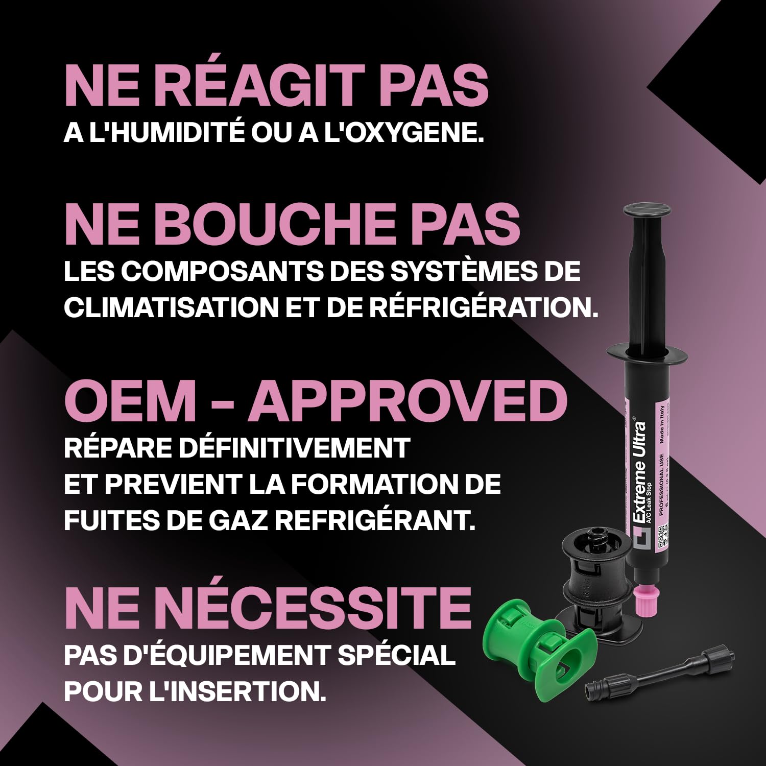 Errecom Extreme Ultra - 6 x 6 ml, Stop-Fuites pour Systèmes de Climatisation de Véhicules, contient adaptateurs pour R134a et R1234yf