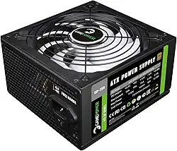 GamePower Gp-750 Unidade de fonte de alimentação para PC: 750W, certificação 80 Plus Bronze, 85% de eficiência, trilho único +12V, ventilador de baixo ruído de 14 cm, ideal para PCs de jogos,