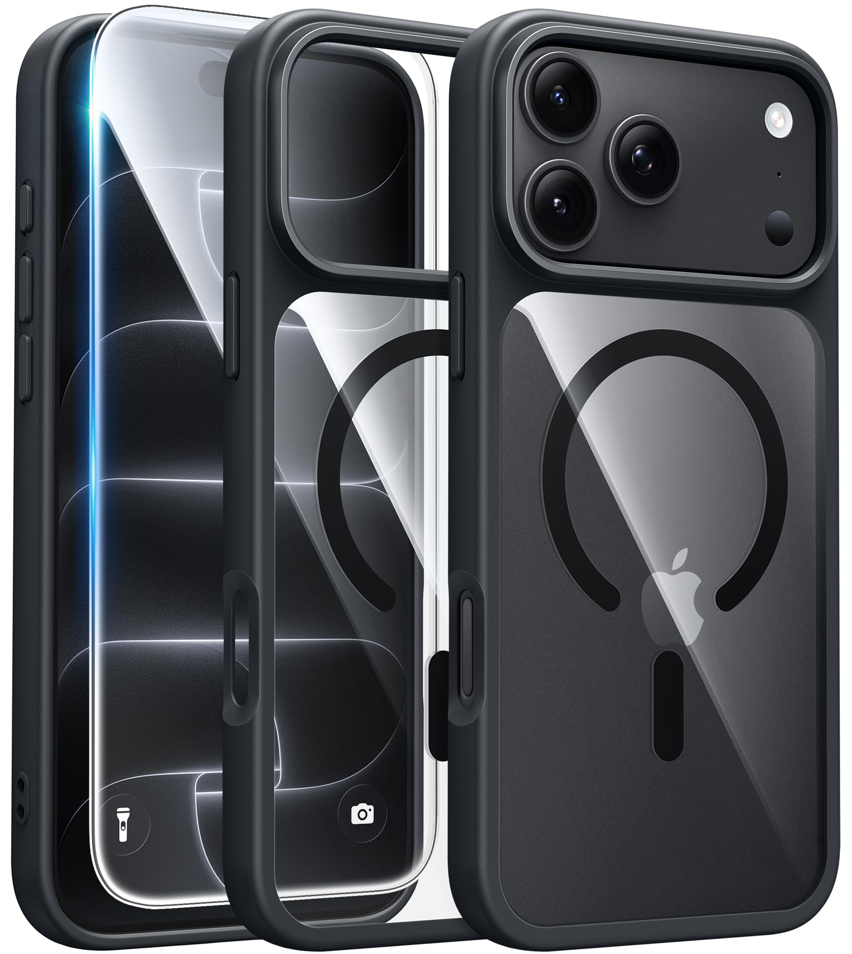 FNTCASE for iPhone 18 Pro Max Case / 17 Pro Max Clear Case Fit for Magsafe | Screen Protector, Military Grade Drop Protection, Slim Magnetic Phone Cases, Shockproof Bumper, Transparent Cell Cover
