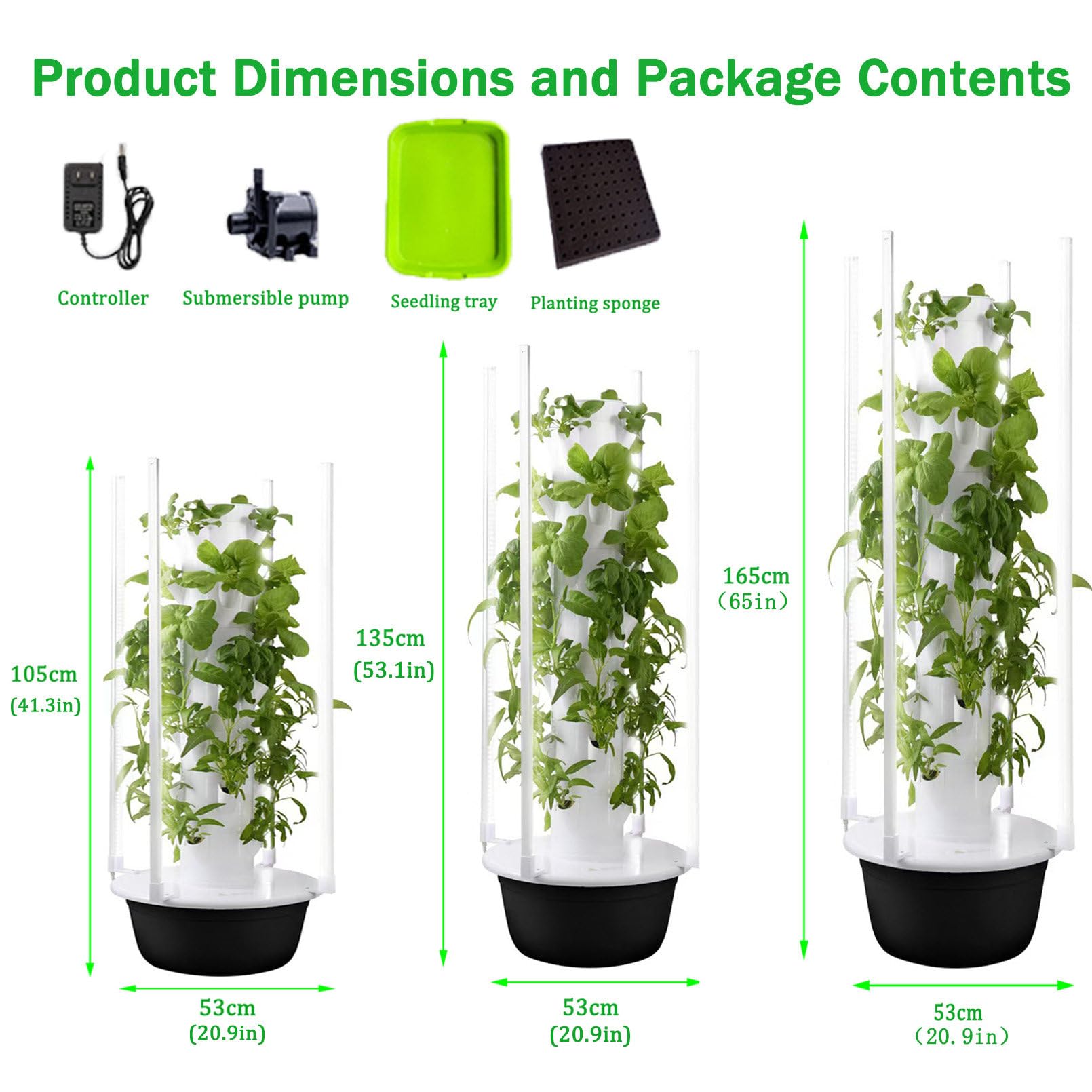 Siste-ma de Cultivo hidropónico de Torre Vertical, jardín Interior aeropónico automatizado con Luces LED, Kits de Cultivo acuapónico para jardín de Hierbas.,7Layer