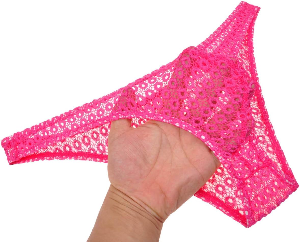 Mens Lace Bikini Briefs Underwear Sissy Cheeky See-through Tangas