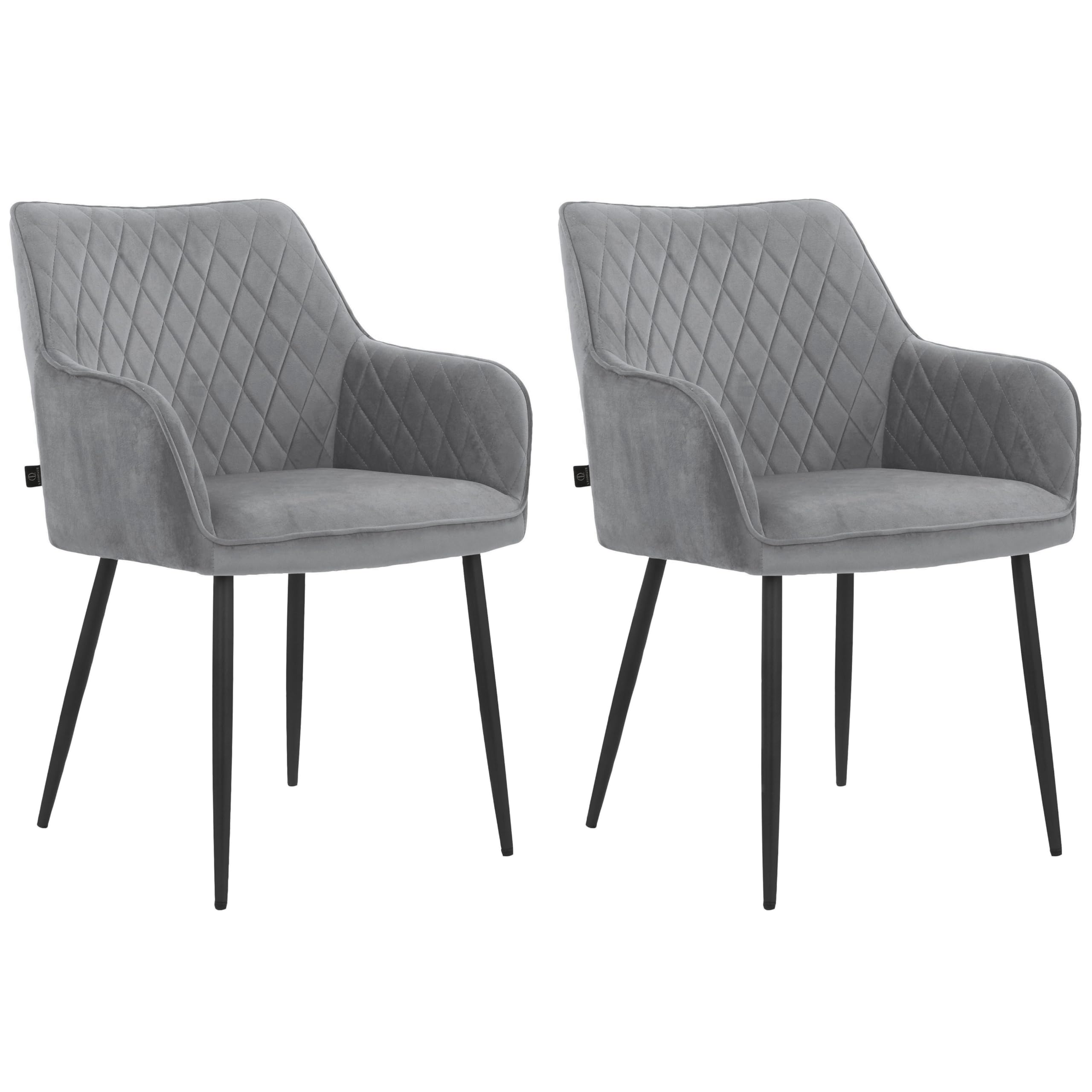 Loft24 - Dining Chair - Velvet - Grey - Set of 2