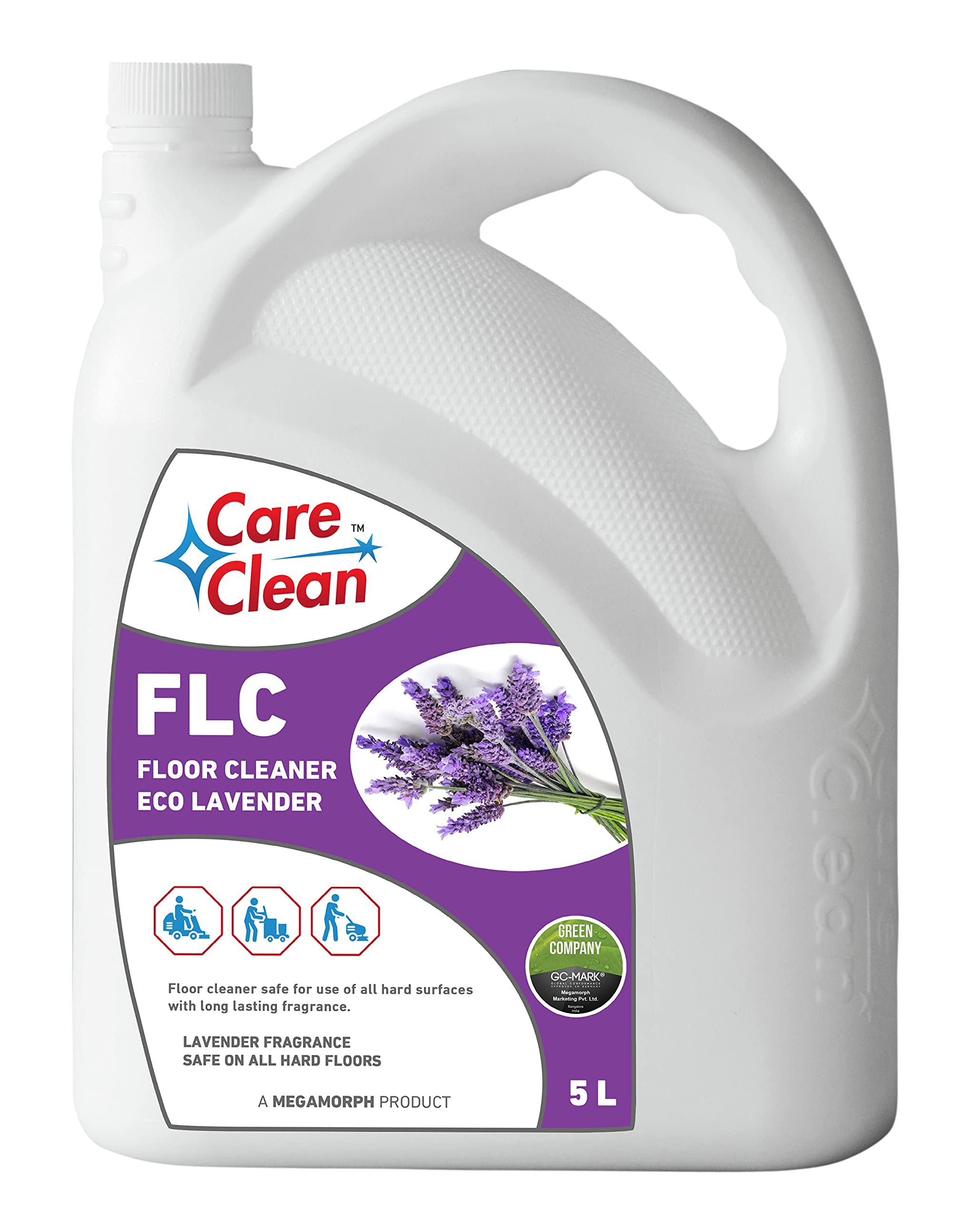 CareClean Floor Cleaner Eco – Floor Cleaning Liquid with Lavender Fragrance | Safe for All Surfaces – Ceramic, Marble, Granite, Mosaic | Tough Stain Removal & Long-Lasting Shine | 5L
