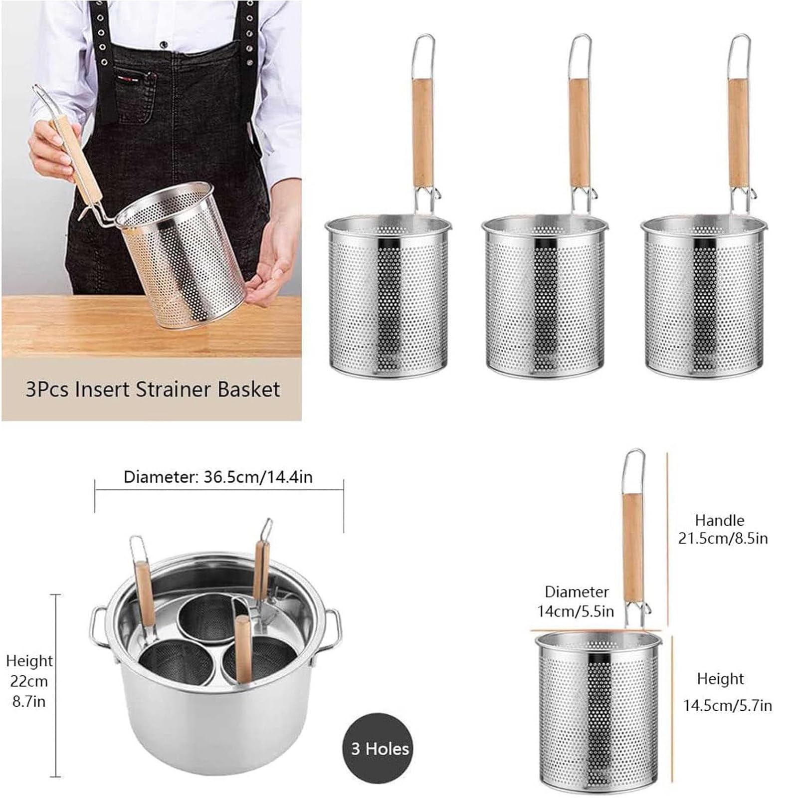 Pentola per la Pasta in Acciaio Inox con scolapasta, Disponibile nei Colori Rosso e Bianco, Un Set di Cottura Multifunzionale Adatto per Pasta, zuppe e Brodi: Utensili da Cucina di qualità c