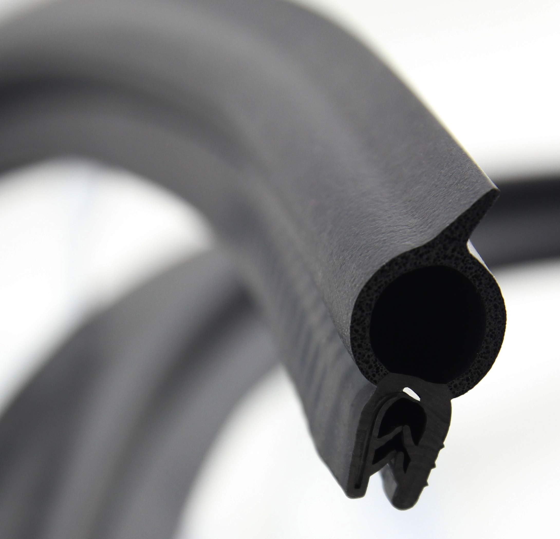 SMI-Dichtungsprofil DO31 für 1,5-3mm EPDM Moosgummi/Vollgummi mit Stahleinlage selbstklemmend ohne Kleber - Kantenschutz mit Dichtung oben, Kantenschutzdichtprofil für Auto, Kofferraum (5 m)
