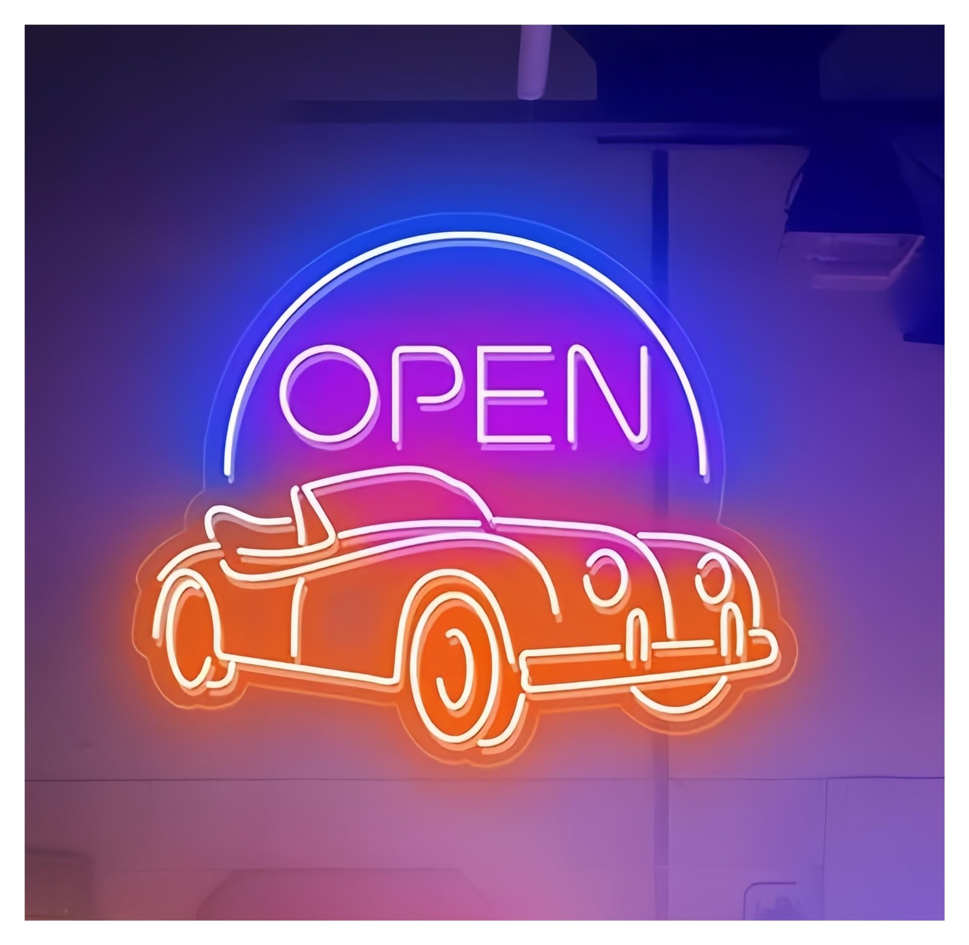 SHOUXI Sign Lamp Car Neon Signs Garage Decoration Garden Wall Light for Home Office Store 60X49cm(C)