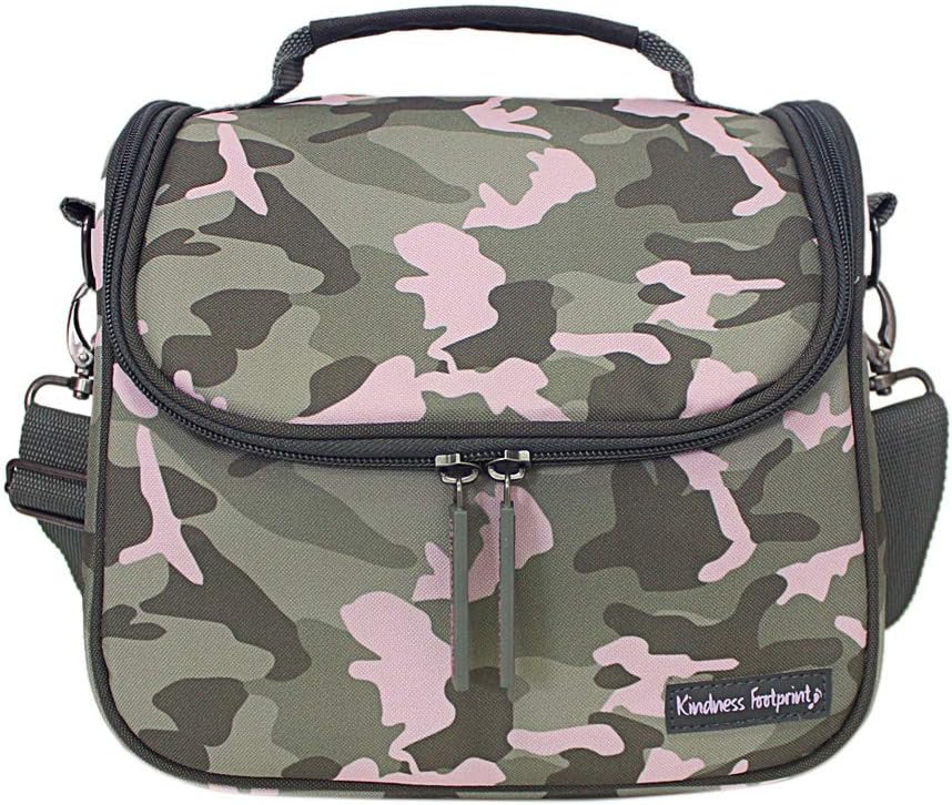 Camo Lunch Bag Insulated Lunch Box Detachable Adjustable Strap… (Camo Pink)