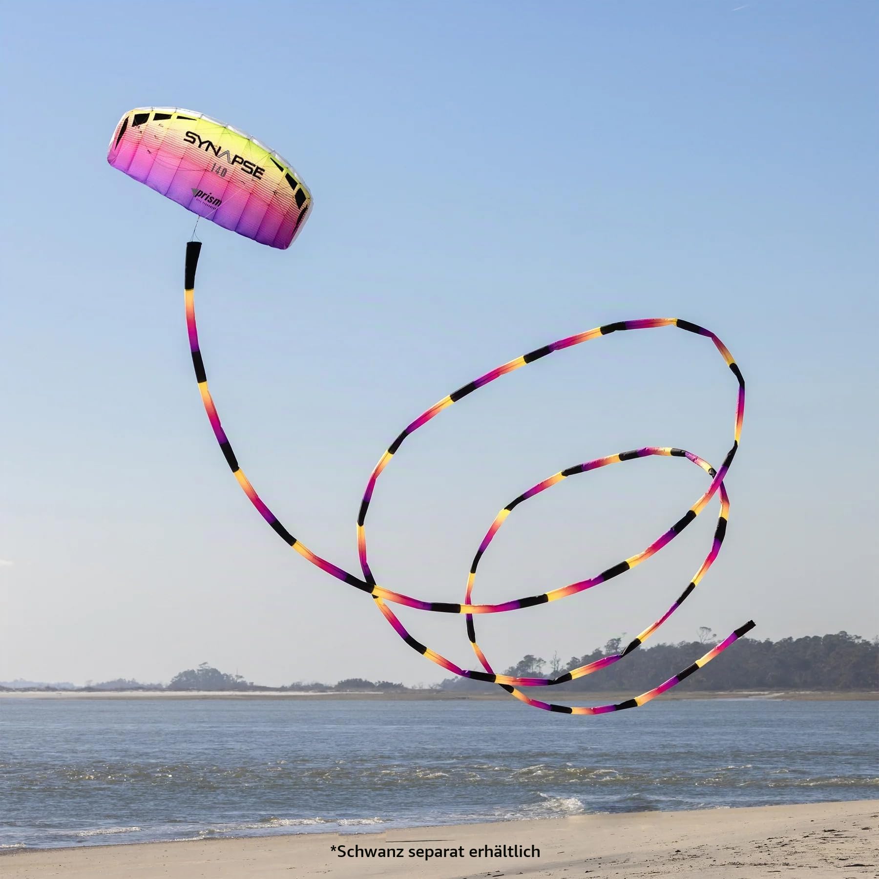 Prism Kite Technology Synapse 140 Dual-Line-Parafoil-Drachen – EIN idealer Einsteiger-Drachen zum Zweileinen-Kiten, Polyester, Plasma