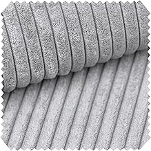 novely Porto Upholstery Fabric in Wide Corduroy Look Ultra Soft Furniture Fabric Easy Care Sold by the Metre 1 Running Metre Colour: 110 Light Grey
