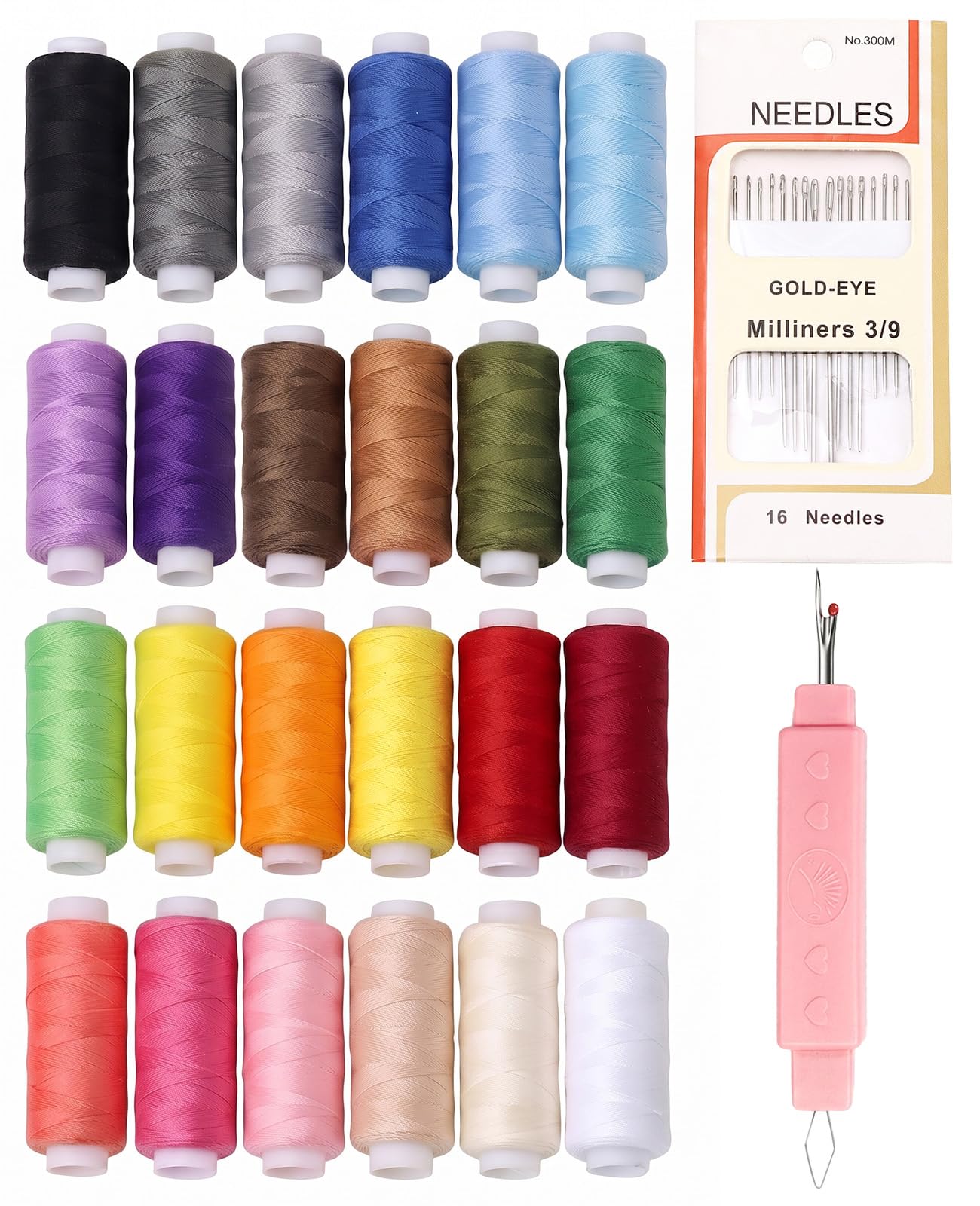 Exuuei Sewing Machine Thread Set, Cotton Thread for Machine Hand Sewing