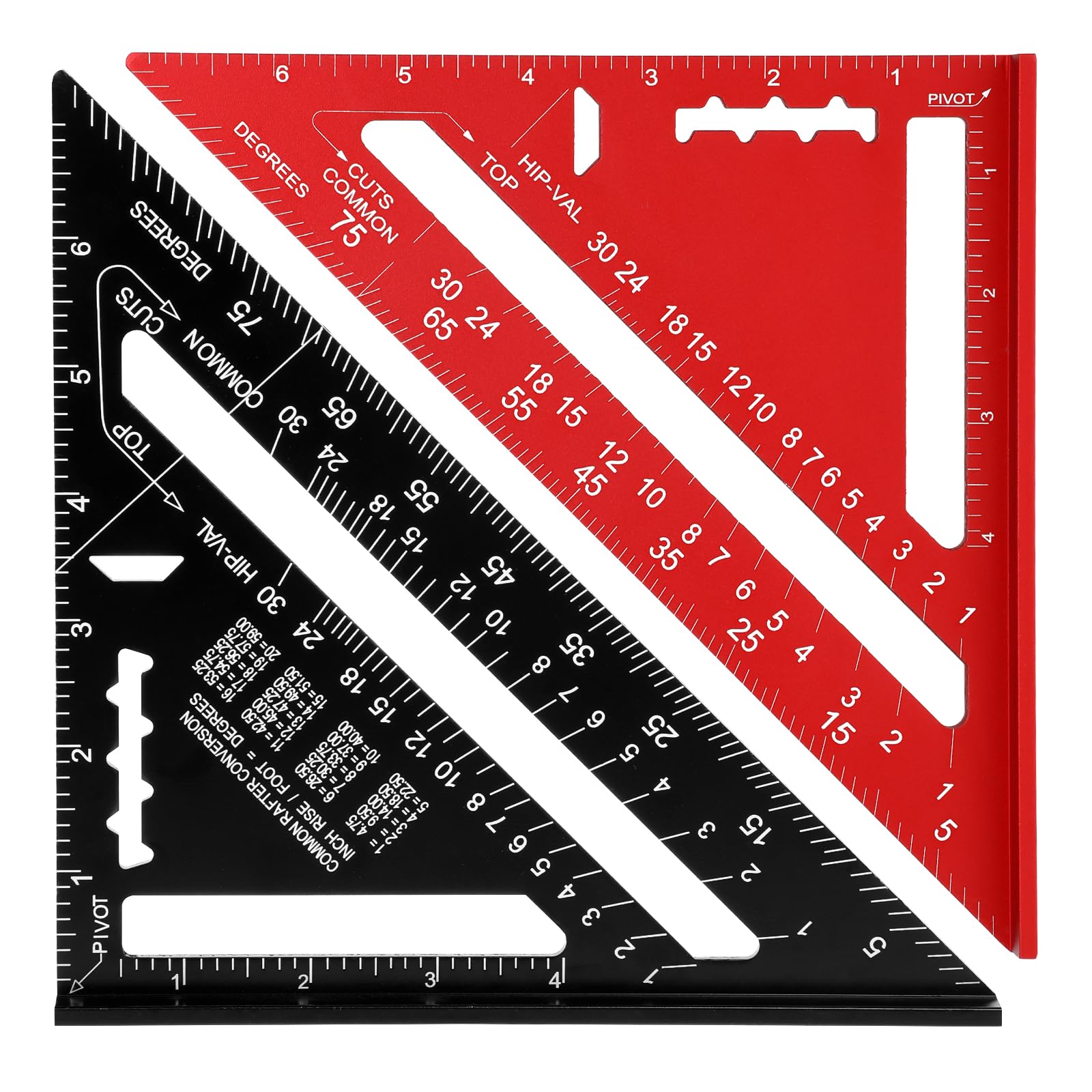 7 inch Rafter Triangle Aluminum Alloy Double Scale Ruler Angle Ruler Carpenter Triangle Rafter Tool Measurement Tool for Woodworking and Carpentry