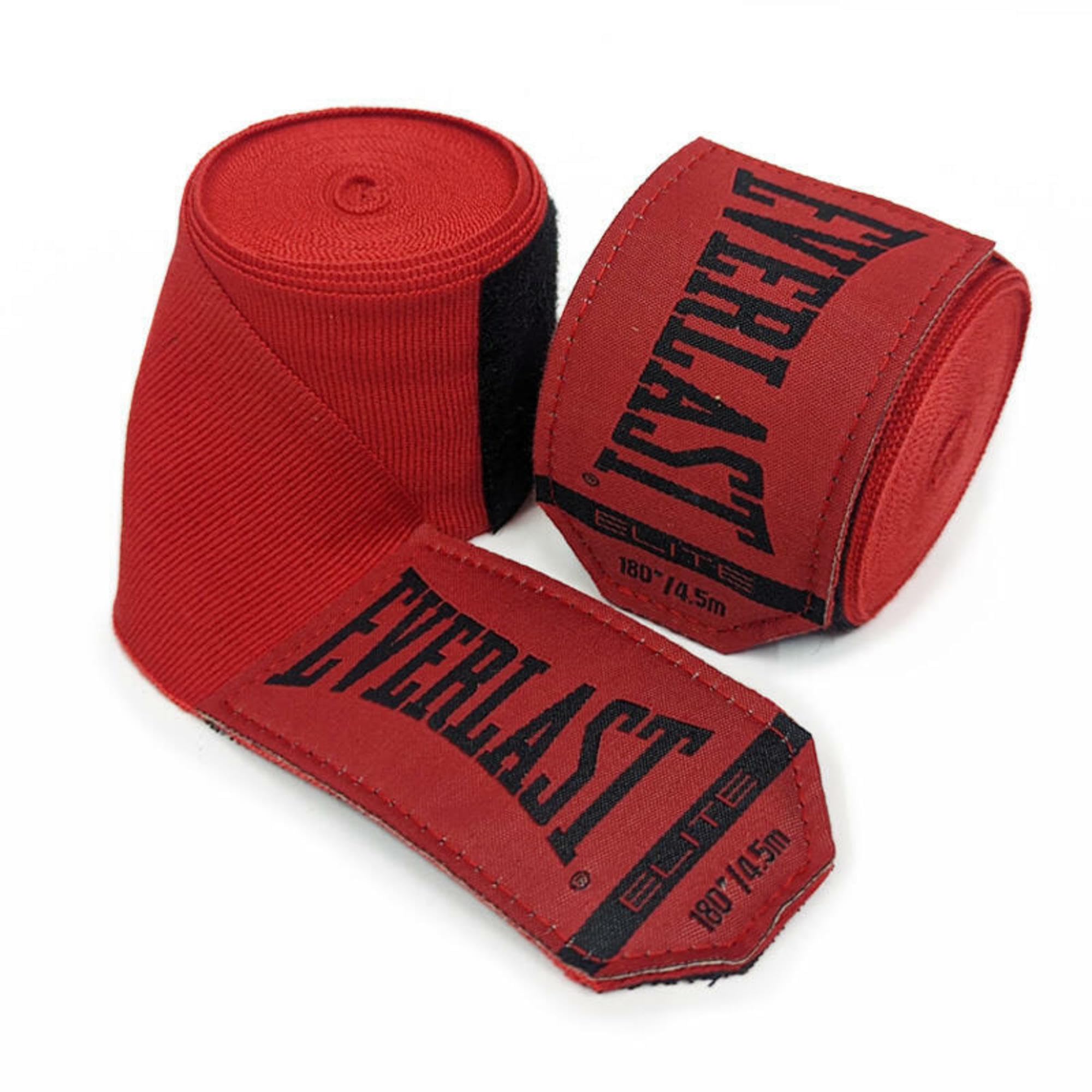 Everlast Elite Bende per Mani 457 cm, Rosse – Bende da Boxe per guantoni, Sparring, MMA e Kickboxing, Passante Largo per Il Pollice