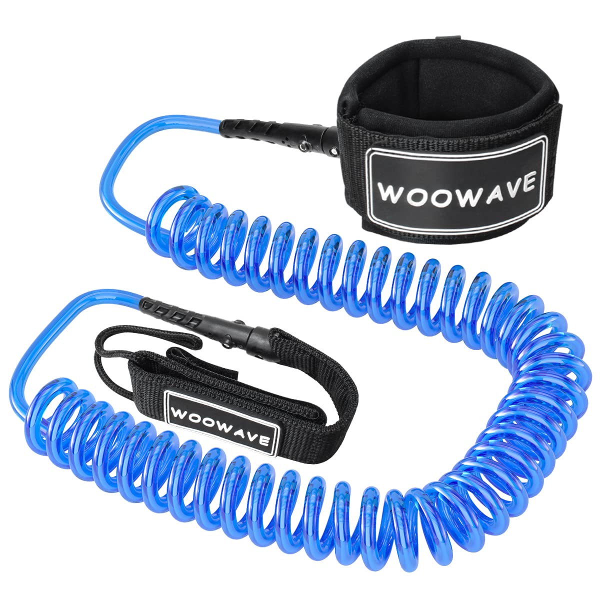 WOOWAVE SUP Leash Premium Stand Up Paddle Board Surfboard Leash Coiled 8/10 feet Stay on Board with Waterproof Wallet/Phone Case