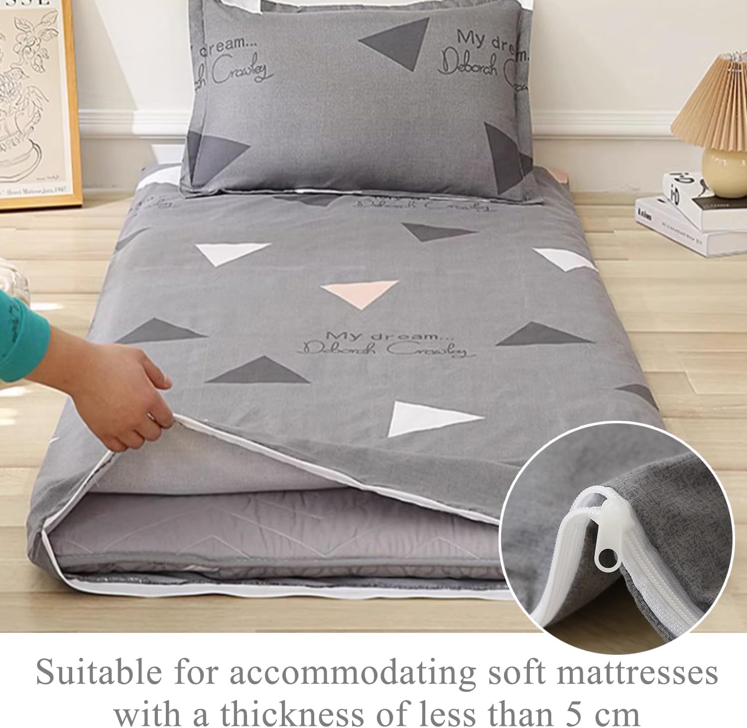 E,120x200cm(Full), Futon Mattress Cover Full/Queen/King Size with Zipper Japanese Floor Bed Cover Full Wrap Folding Sleeping Mat Futon Slipcover Dustproof Floor Futon Mattress Cover