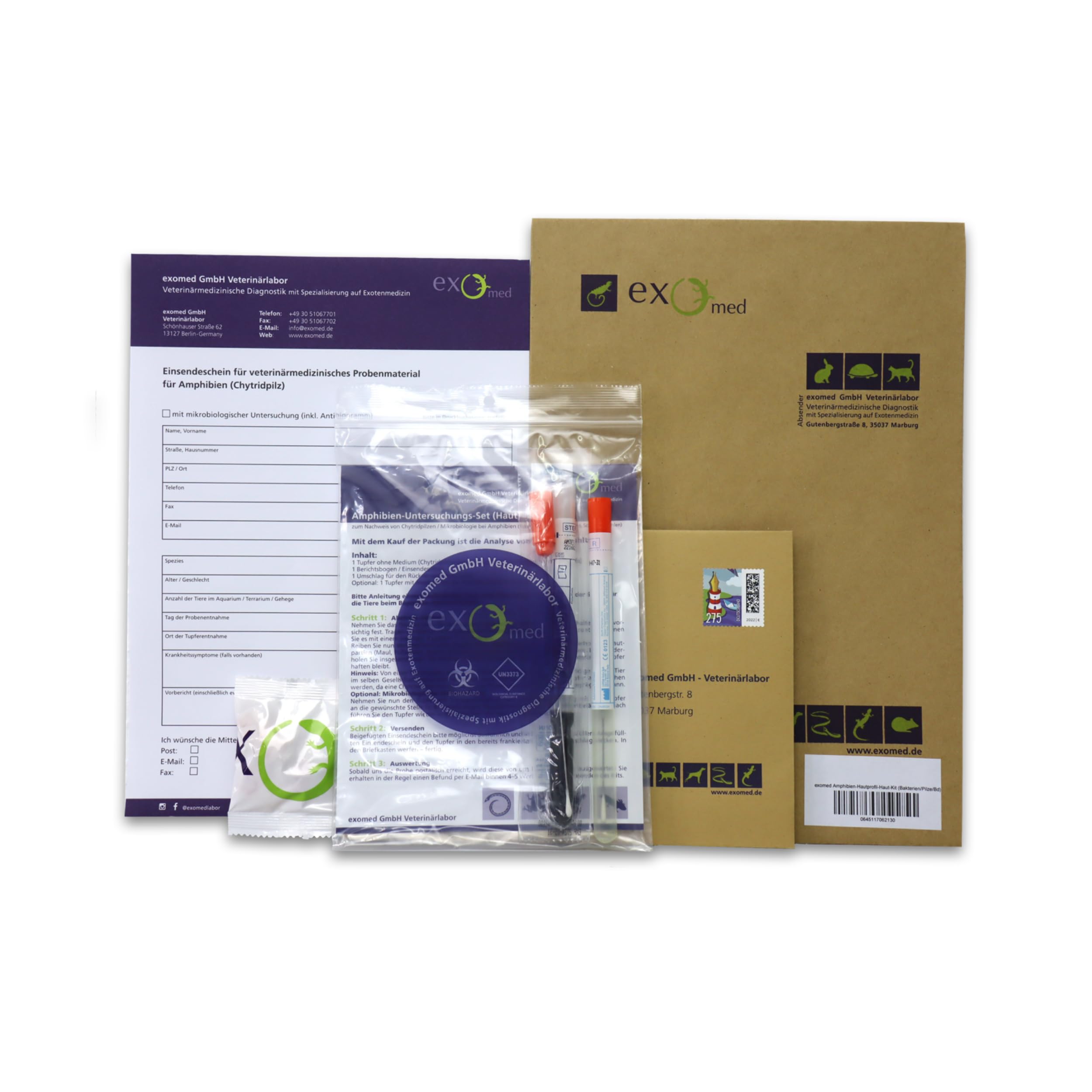 Testkit - Amphibien-Hautprofil-Haut (Bakterien/Pilze/Bd)
