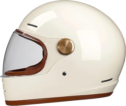Retro Motorcycle Helmet for Adults?Vintage Full Face Helmet with Ventilation System, Waterproof Design for Motorcycle Riding