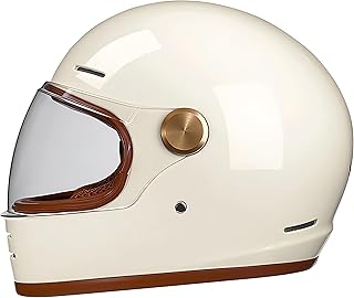 Retro Motorcycle Helmet for Adults?Vintage Full Face Helmet with Ventilation System, Waterproof Design for Motorcycle Riding