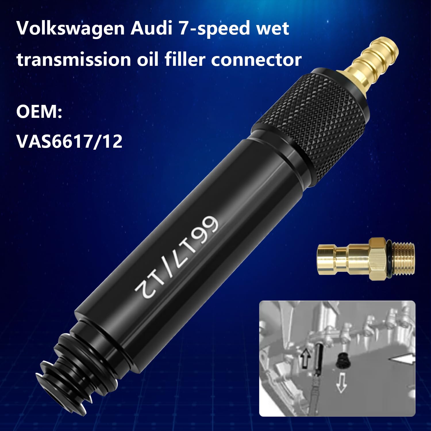 Adaptateur Remplissage Huile Transmission ZKTOOL VAS6617/12 - Compatible Audi VW DSG7
