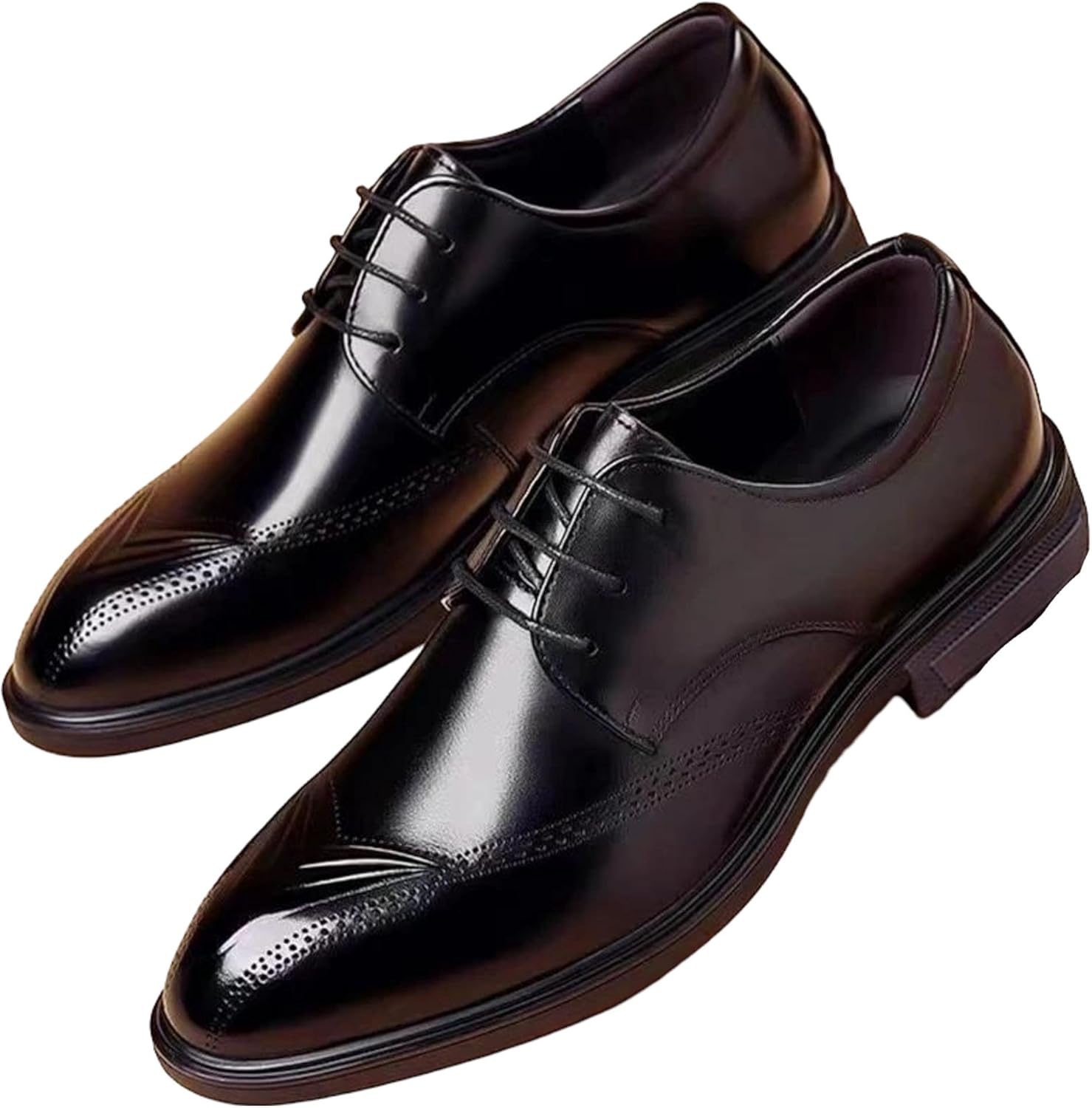 Men's Leather Casual Dress Shoes Business Formal Footwear Suitable for Wedding Office and Daily Use