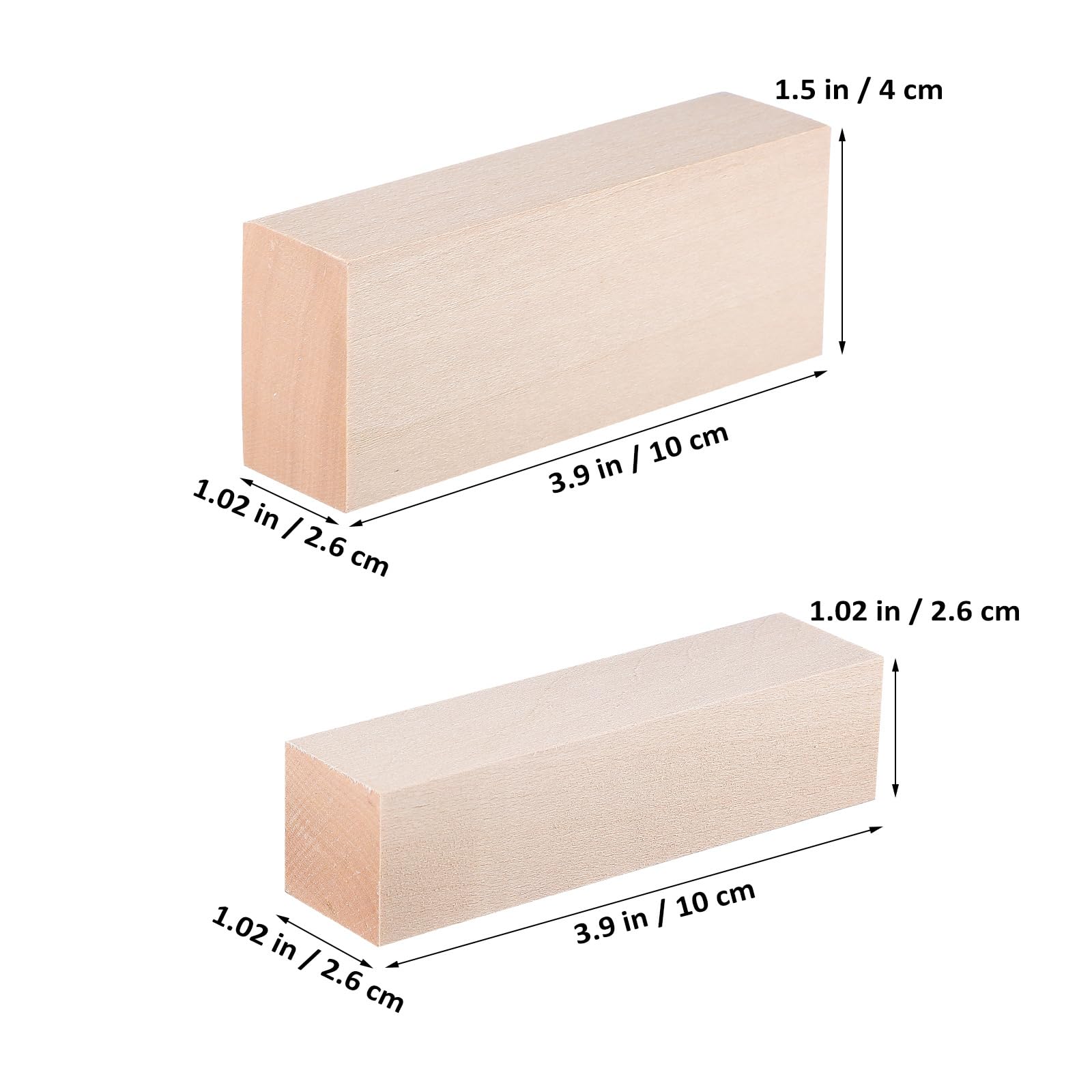 NUOBESTY Basswood Square Dowels 14Pcs Natural Wood Craft Strips 4X1.6X1 Inches Wood Sticks for DIY Projects Furniture Repair and Handcraft Making - Image 2