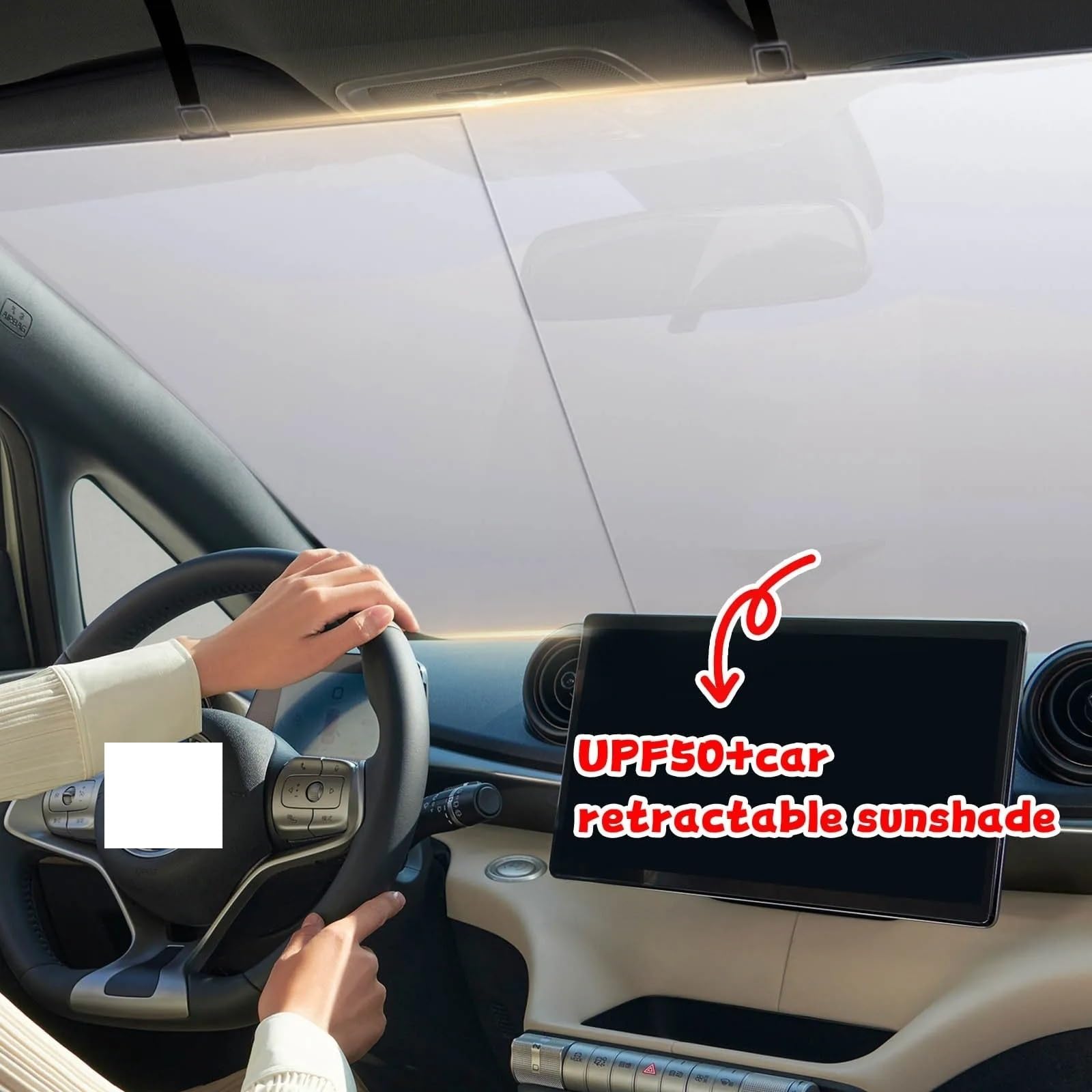Parasol para Coche, Parabrisas Delantero Retráctil, Suministros De Verano Parabrisas para Coche